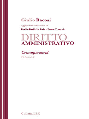 cover image of DIRITTO AMMINISTRATIVO--Cronopercorsi--Volume 3